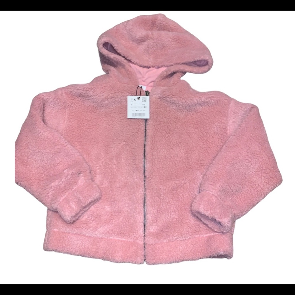 Zara Kids Girls Fleece Hooded Jacket NWT 9yrs